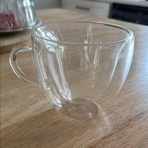 Clear Glass heart Double-Walled Mug